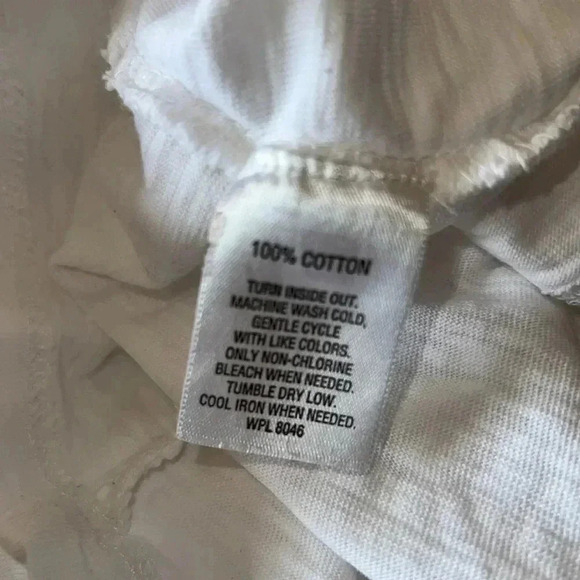 JM Collection Women’s 100% Crisp Summer White T-Shirt with Crochet Neckline - Picture 11 of 11